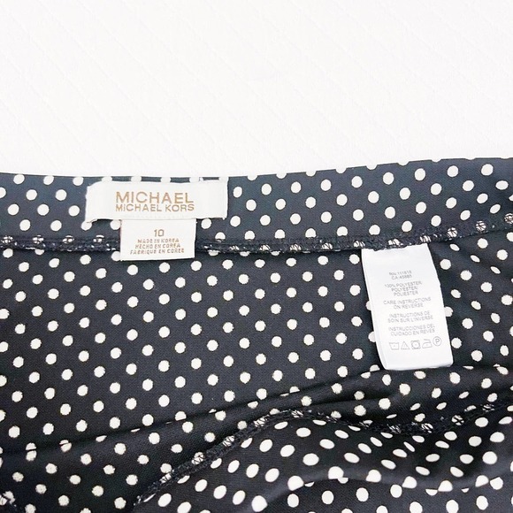 Michael Kors Fringe Skirt Polka Dot B;ack and White SZ 10 - Picture 2 of 7